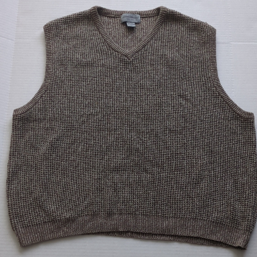 Vintage Eddie Bauer V-Neck Brown Sweater Vest L